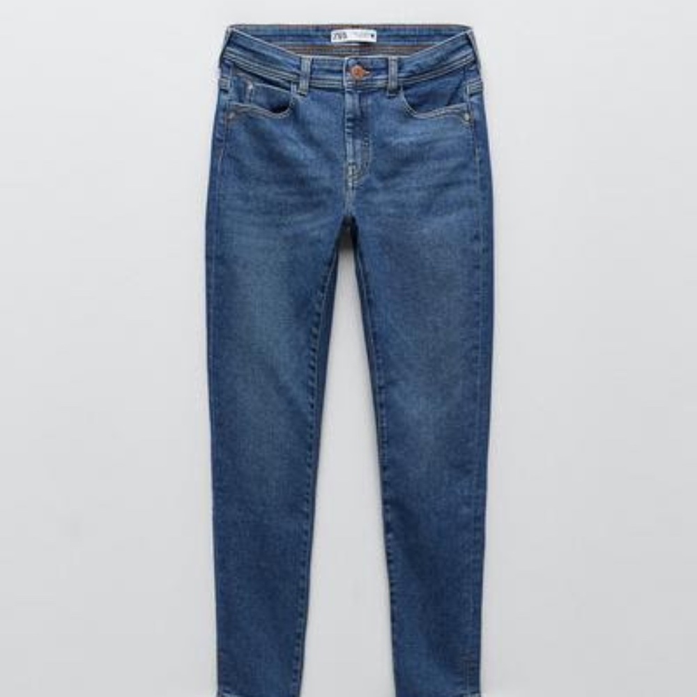 NWT, ZARA, Z1975 MID-RISE SKINNY JEANS Dark blue, 29 (US 8)